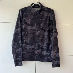 Lole Black and Grey Camouflage Zip Up Active Jacket